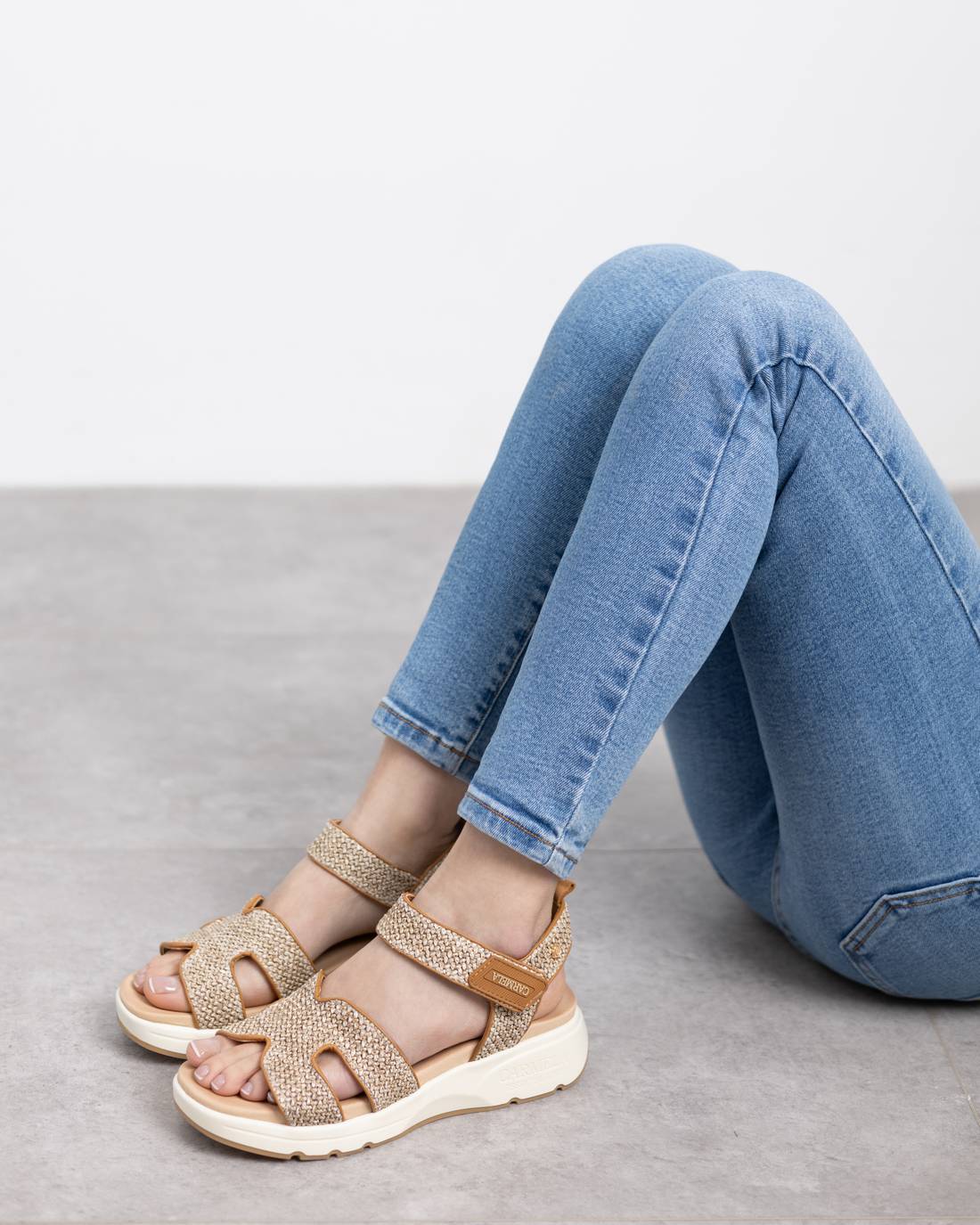 Carmela 16236203 sandale compensée rafia camel
