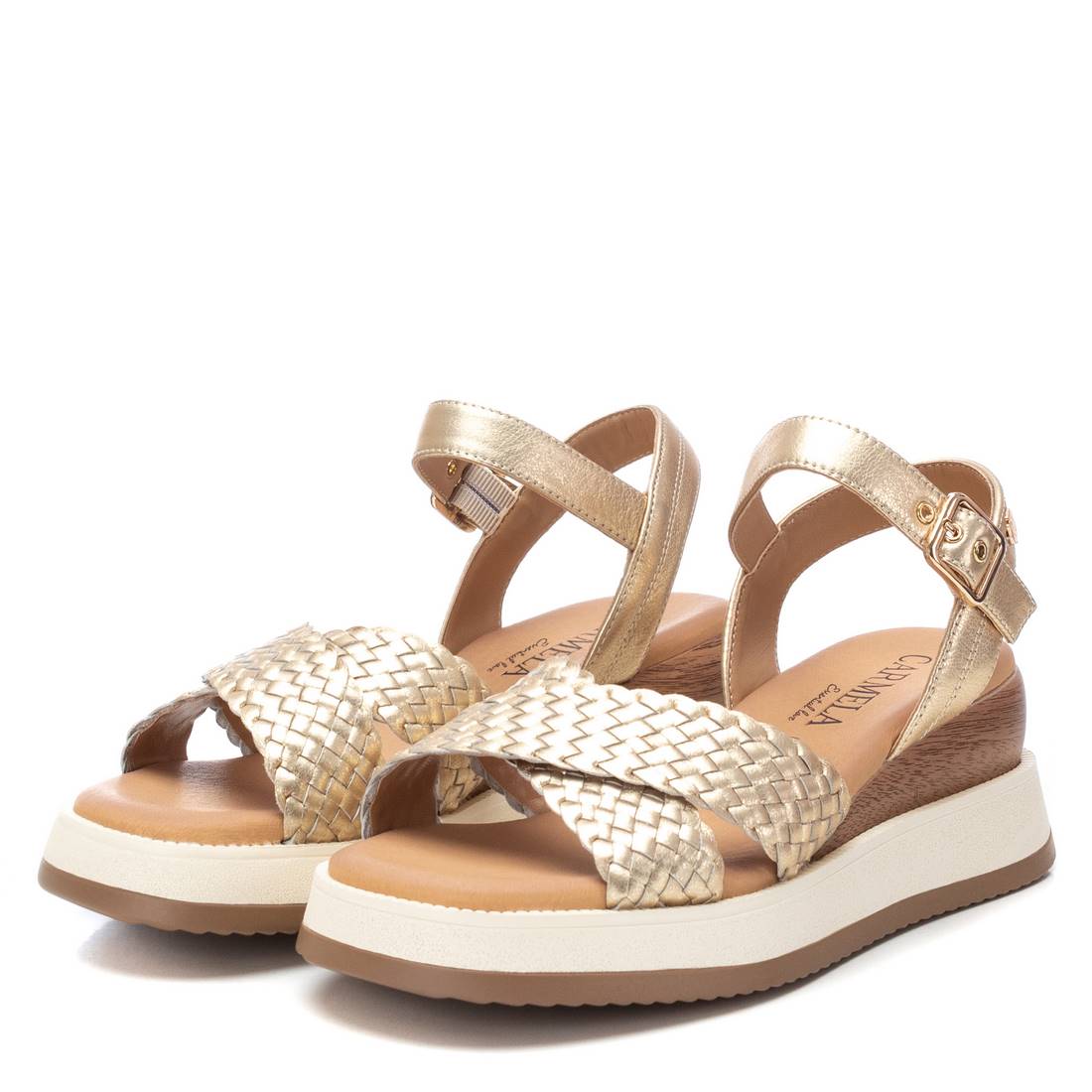 Carmela 16139101 sandale compensée cuir doré