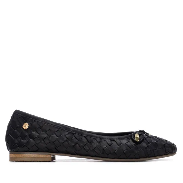 Carmela 16300101 ballerine cuir noir tressé