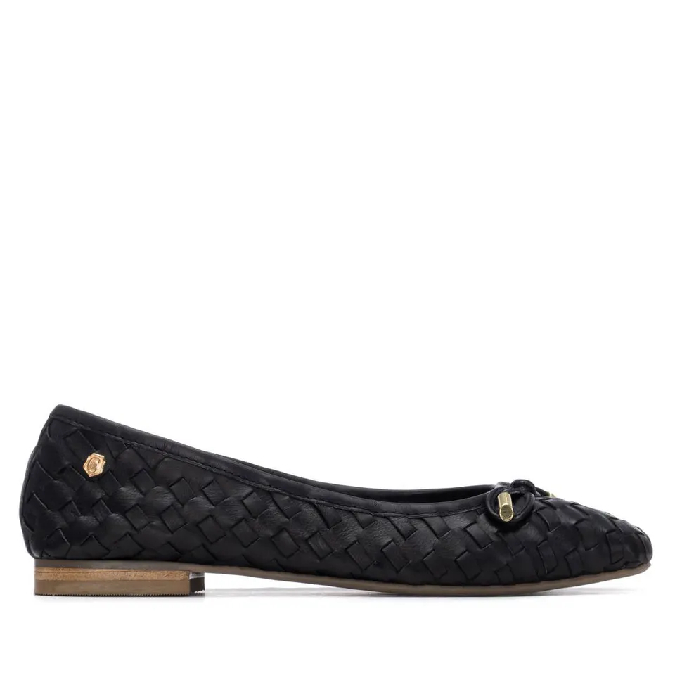 Carmela 16300101 ballerine cuir noir tressé