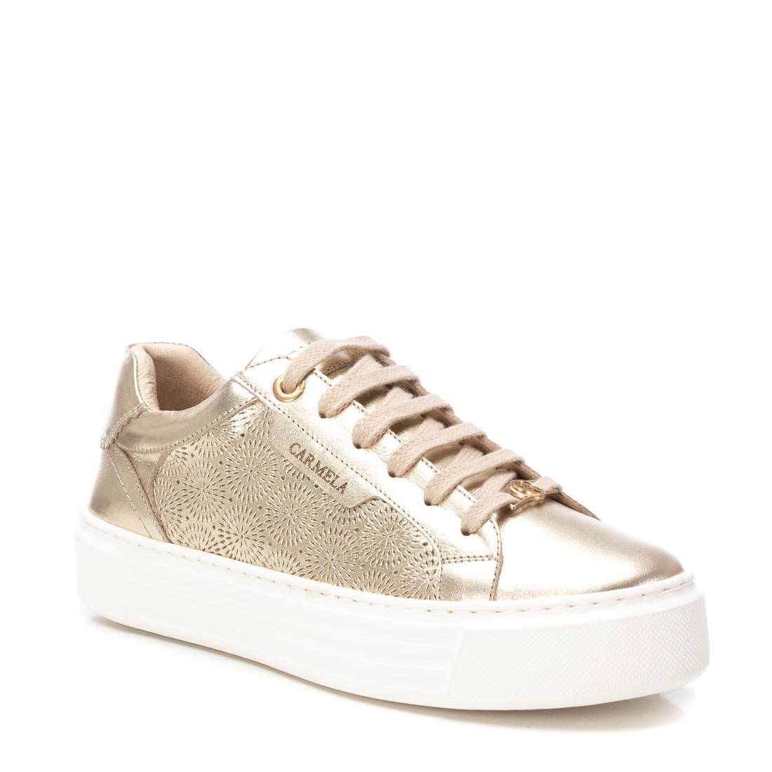 Carmela 16205804 basket cuir doré lacets
