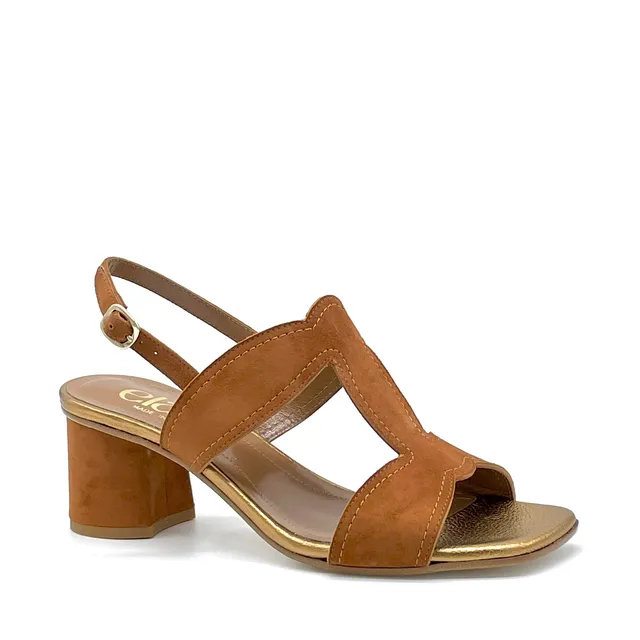 Elata 15161 sandales marron doré talon 5,5 cm