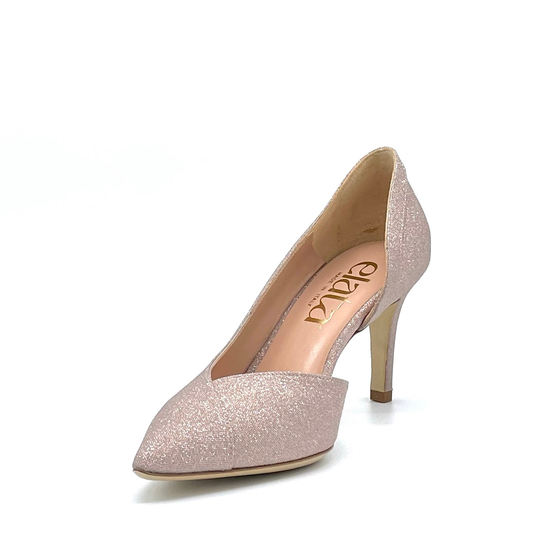 Elata 14140 escarpins glitter rose ouverture latérale