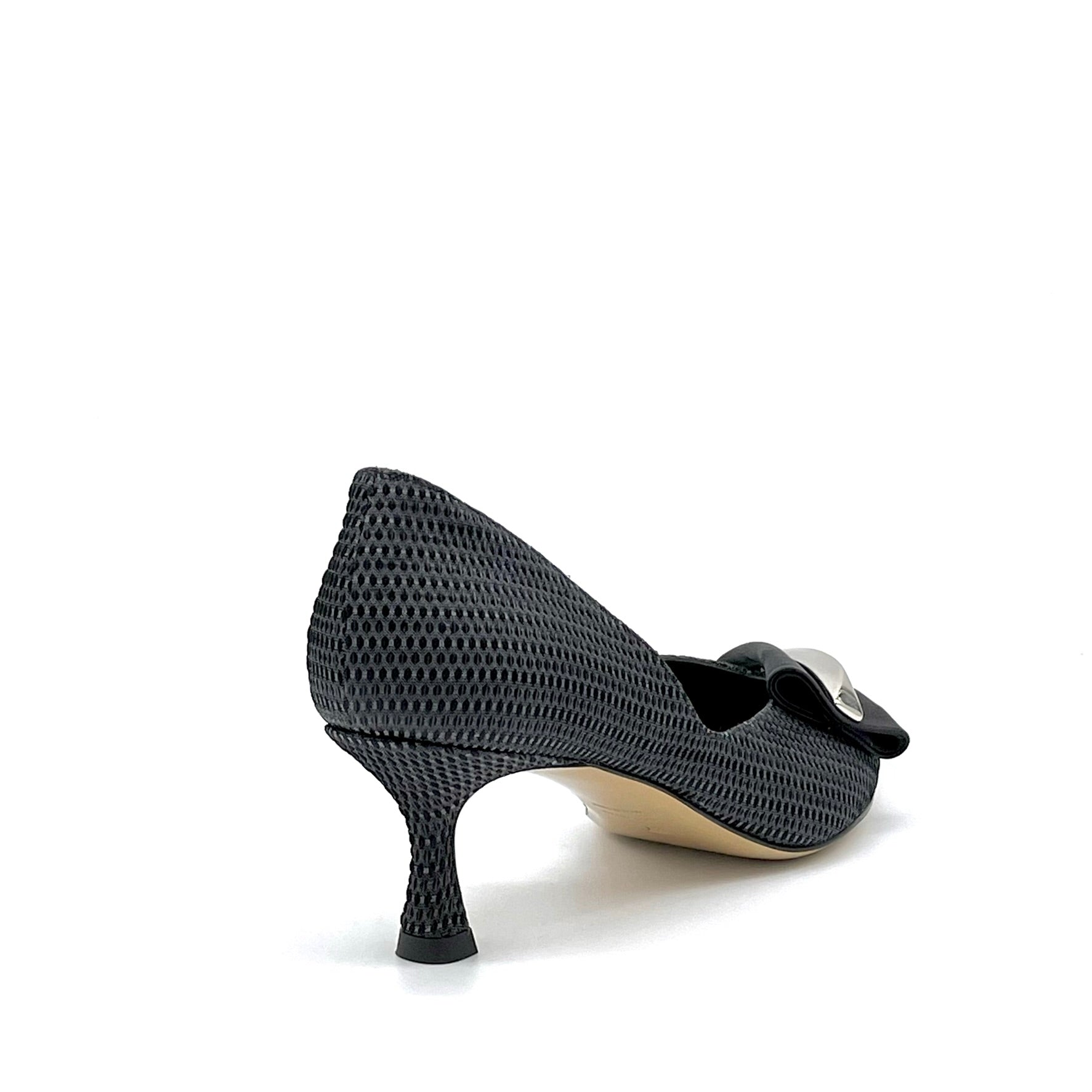Elata 15109 escarpins laminé noir ouverture talon 5,5 cm