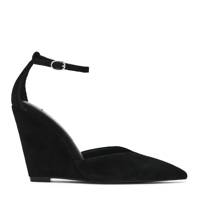 Steve Madden Andry sandales compensées noir daim talon 10 cm