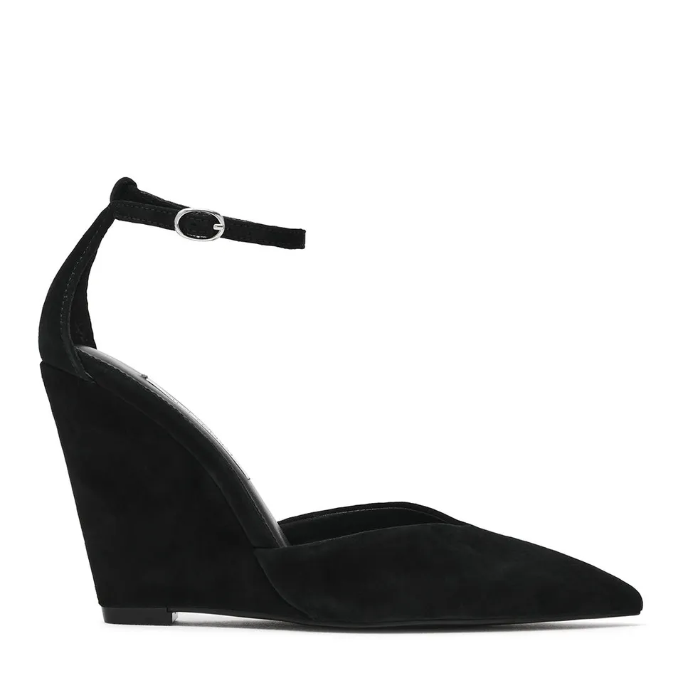 Steve Madden Andry sandales compensées noir daim talon 10 cm