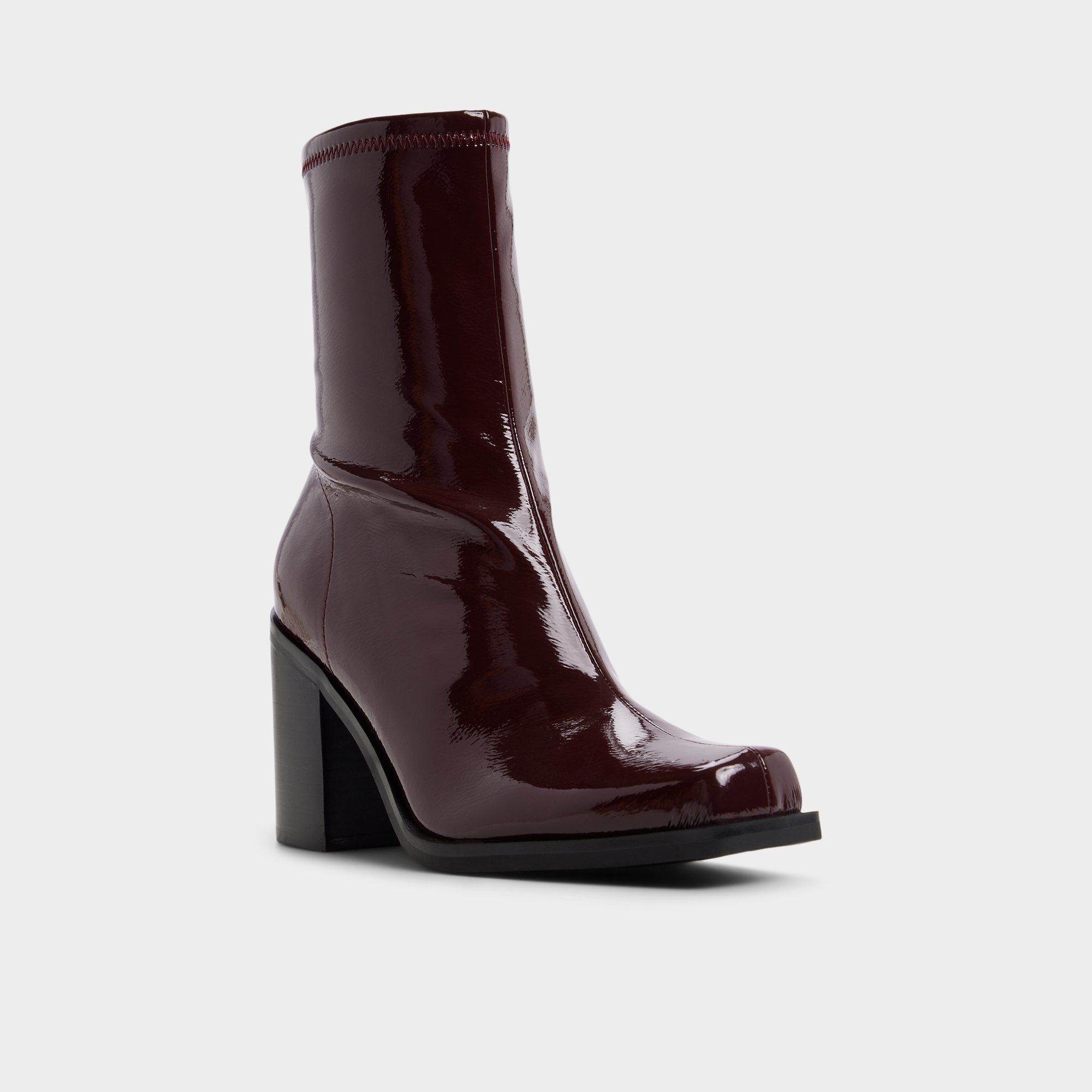 ALDO Joma bottes mi-mollet cuir verni bordeaux