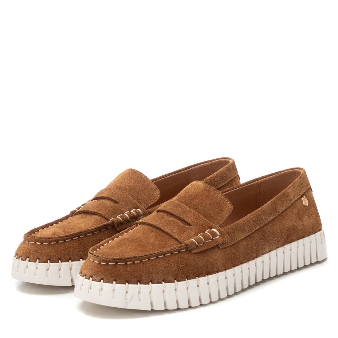 Carmela 16232401 mocassins femme camel cuir suède