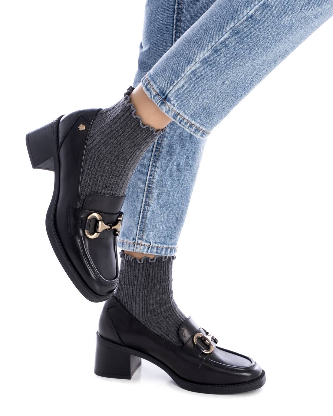 Carmela 16200102 mocassin cuir noir talon moyen 35-41