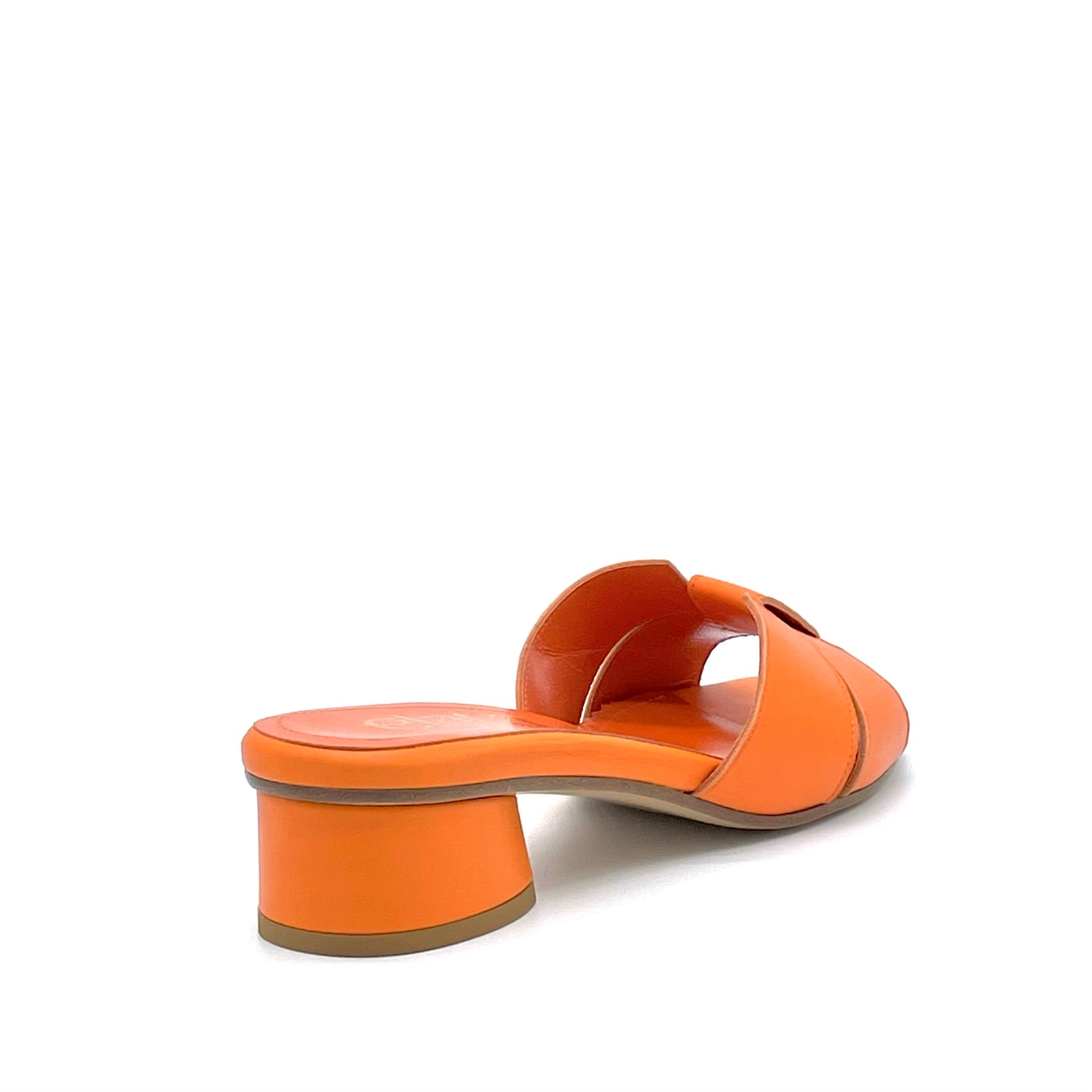 Elata 14186 mule cuir orange talon 3,5 cm
