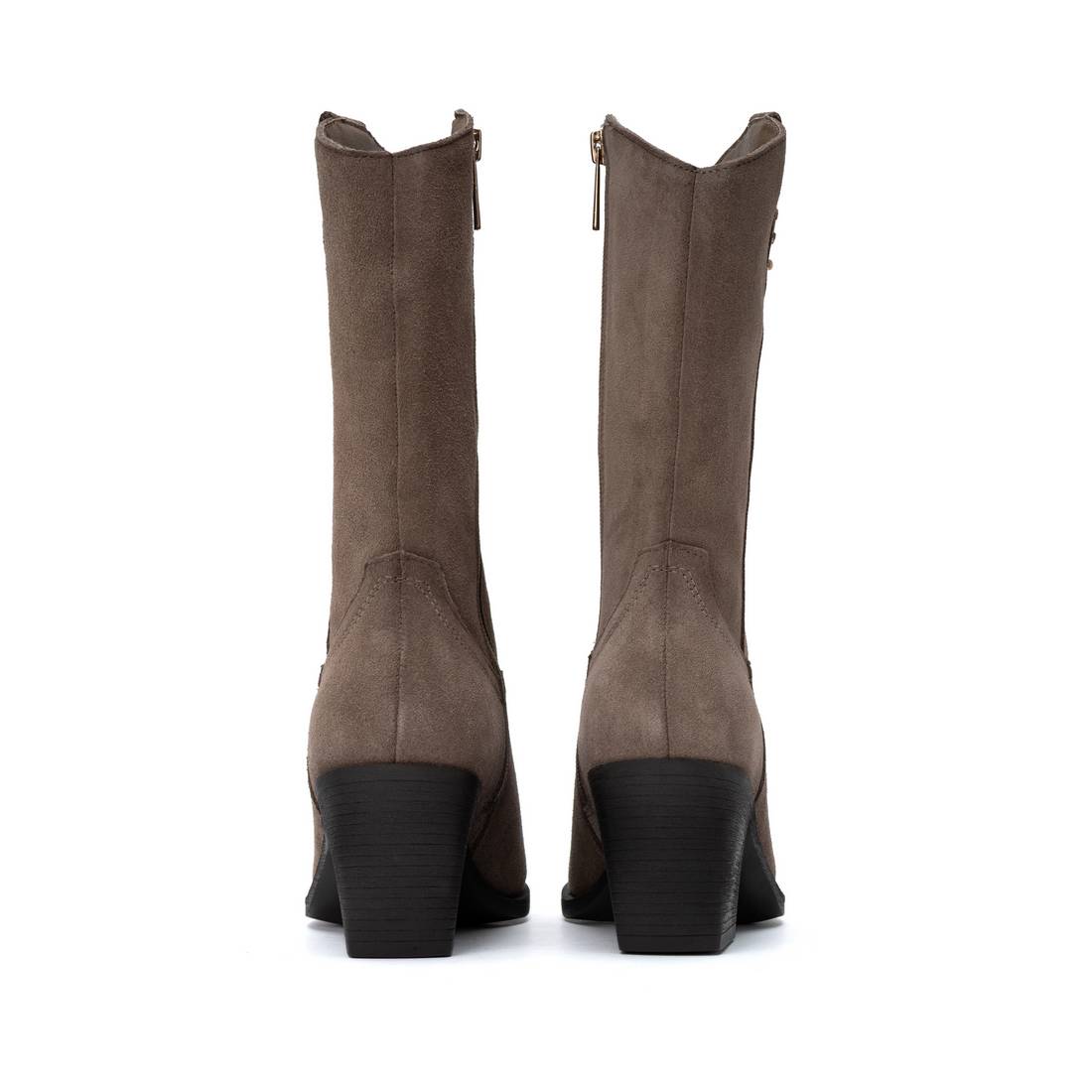 Carmela 16425502 bottes femme taupe cuir talon moyen