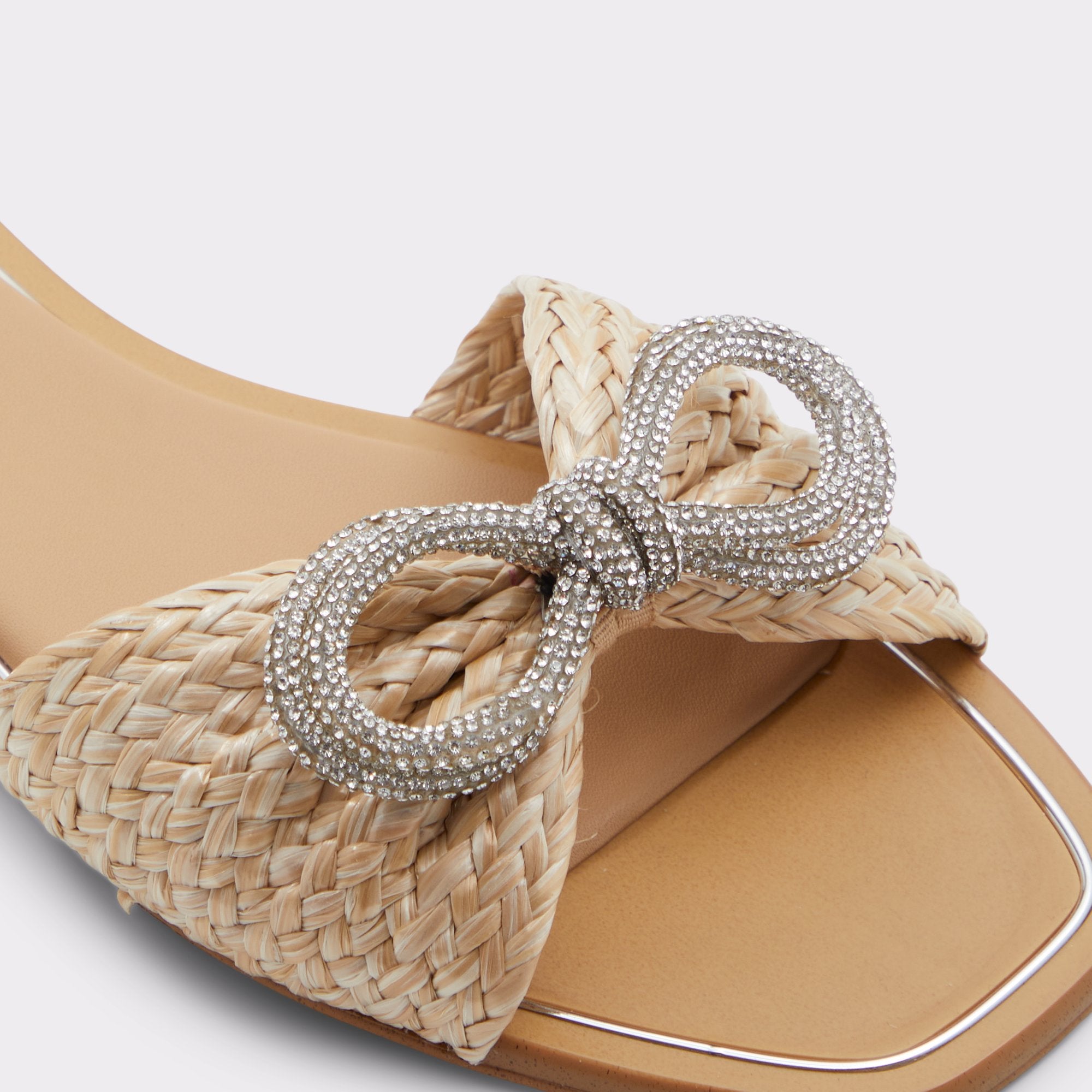 ALDO Acirarwen mule beige raphia noeud strass