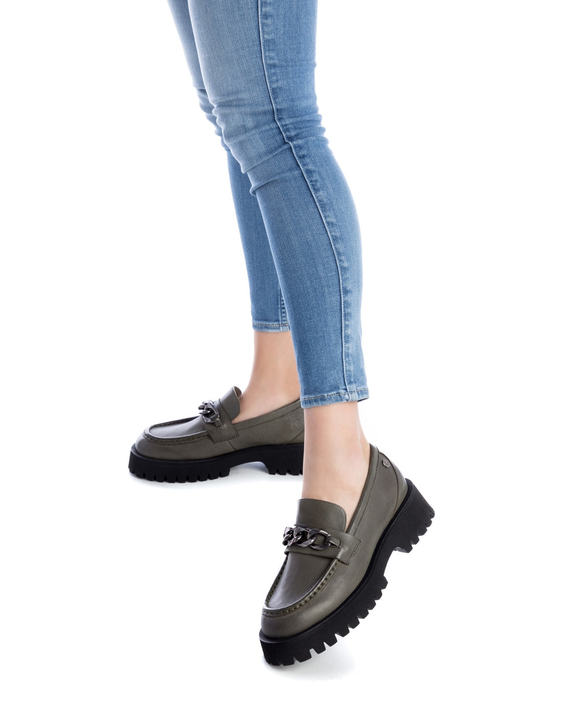 Carmela 16035804 mocassin femme vert cuir plat