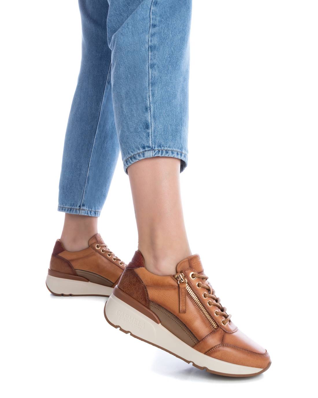 Carmela 16085004 sneaker cuir marron femme