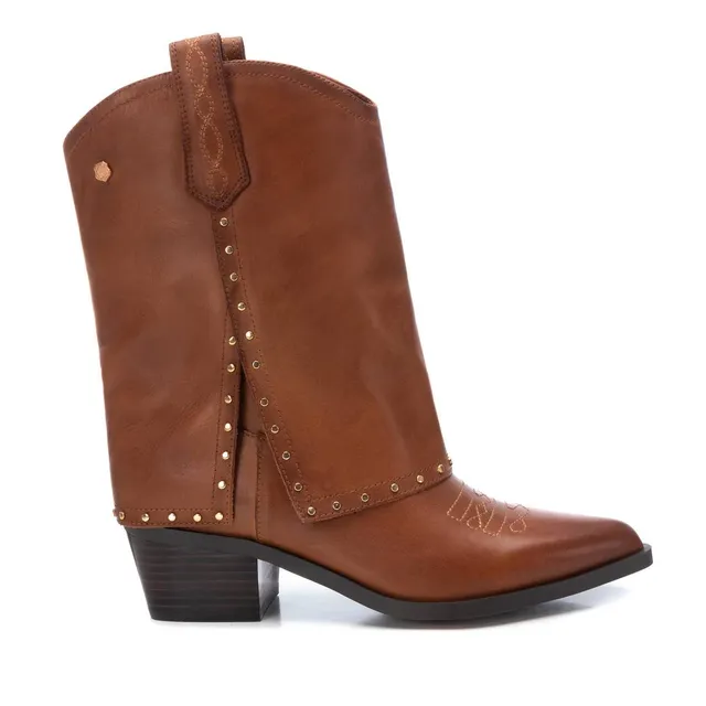 Carmela 16196103 bottine cuir marron style cowboy