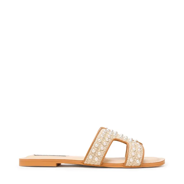 Steve Madden Zarnia-P sandale plate nude perles