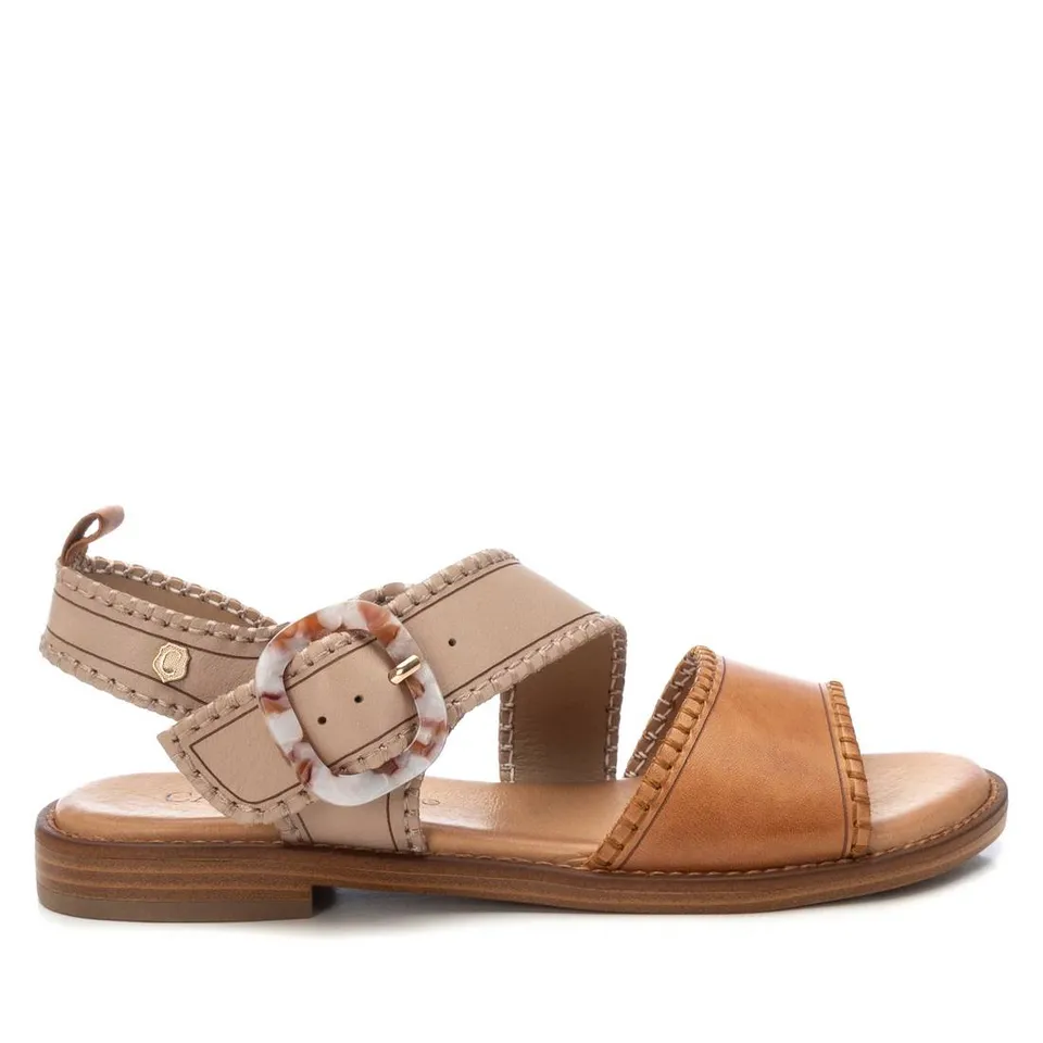 Carmela 16220301 sandales plates cuir camel