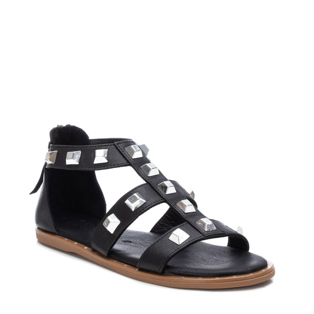 Carmela 160554 16055405 sandale cuir noir plate