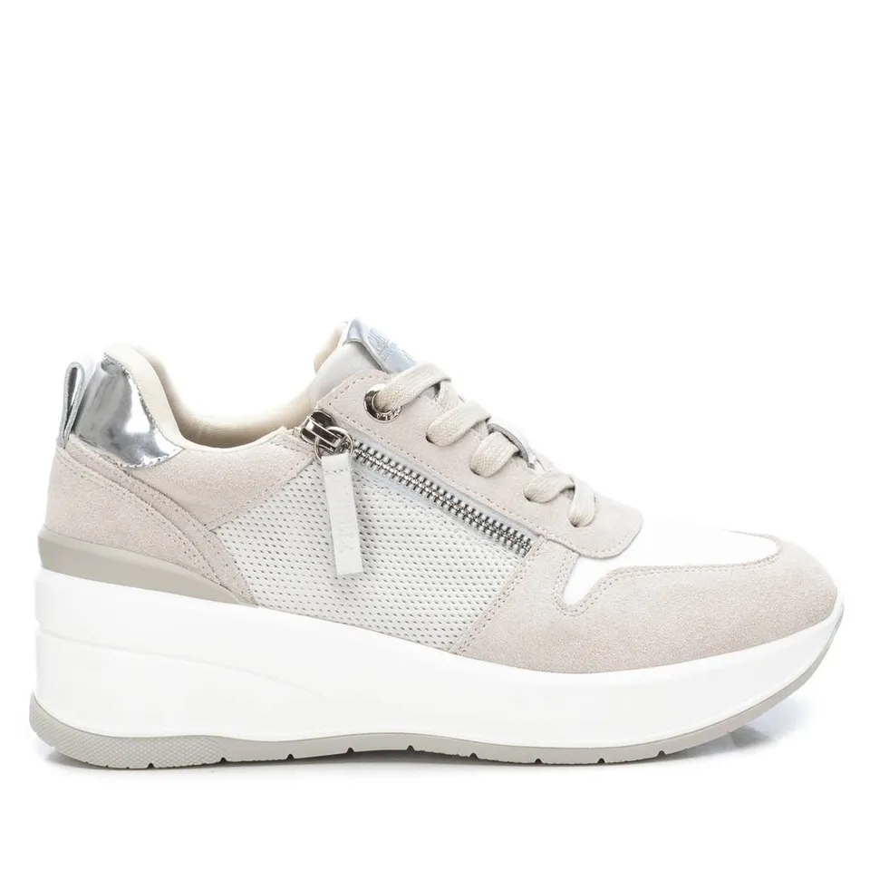Carmela 16080801 baskets femme blanc cuir compensée