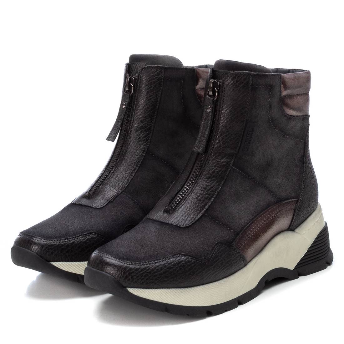 Carmela 16118201 basket femme grise cuir éclair