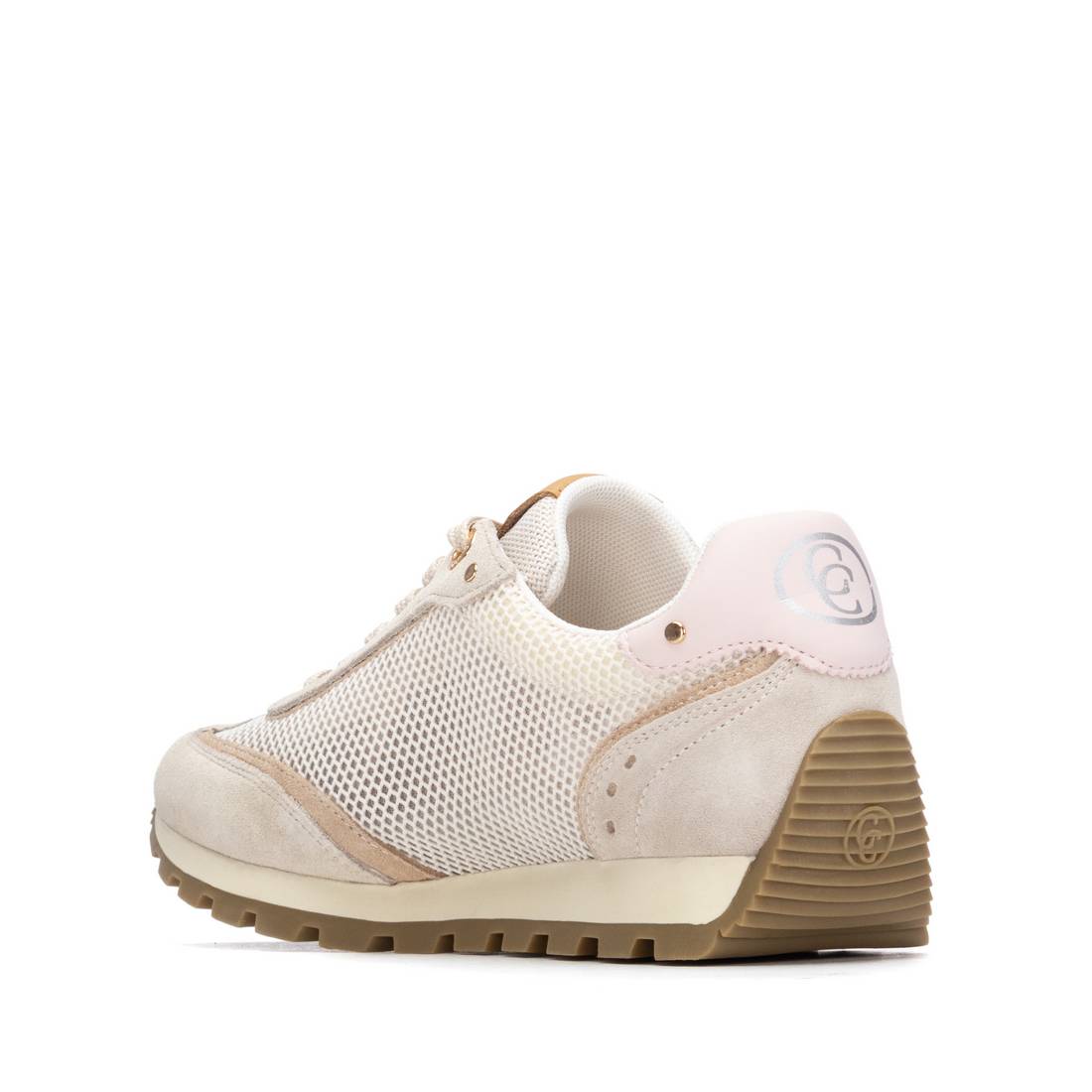 Carmela 16321302 baskets femme beiges textile mesh