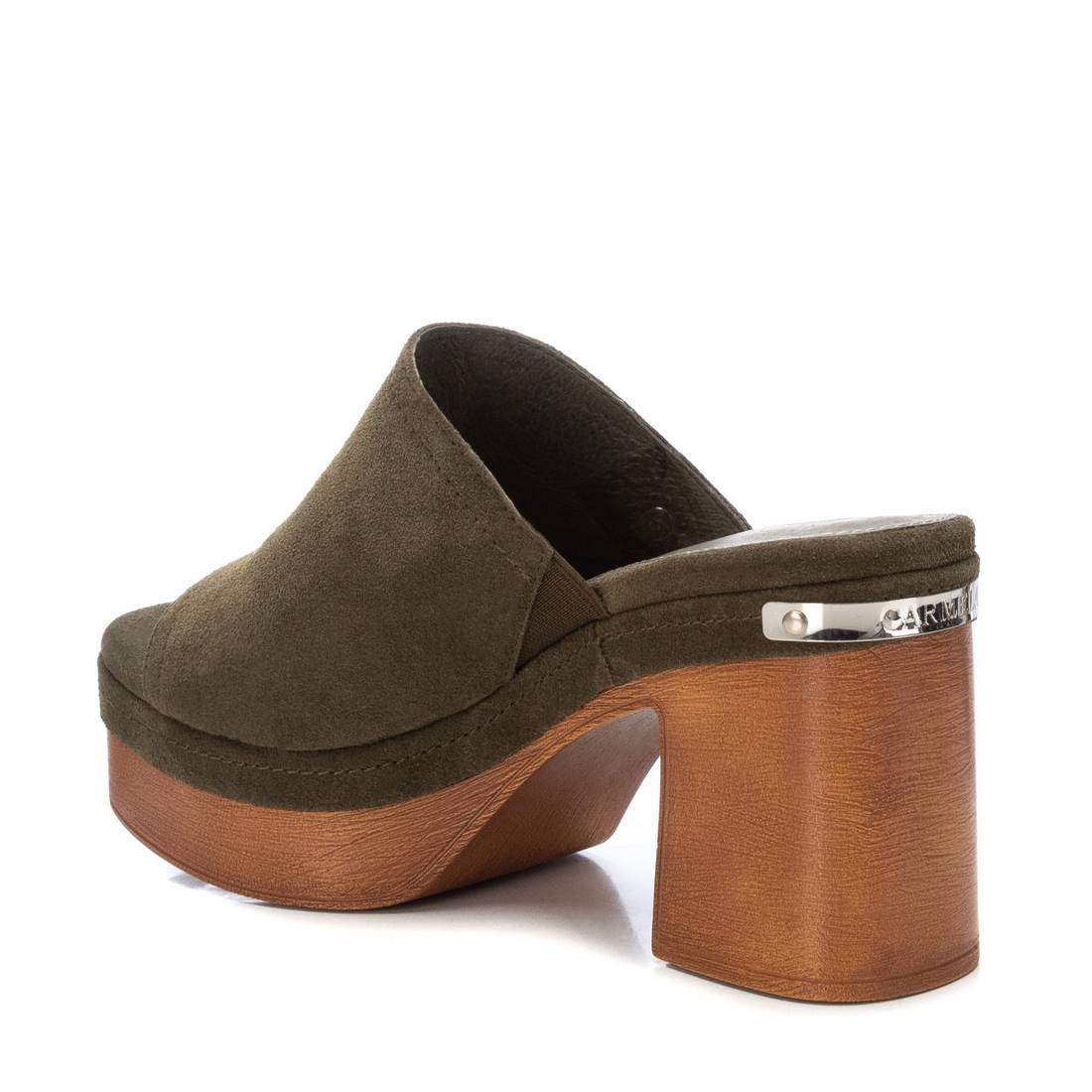 Carmela 16067702 sabot vert cuir talon haut