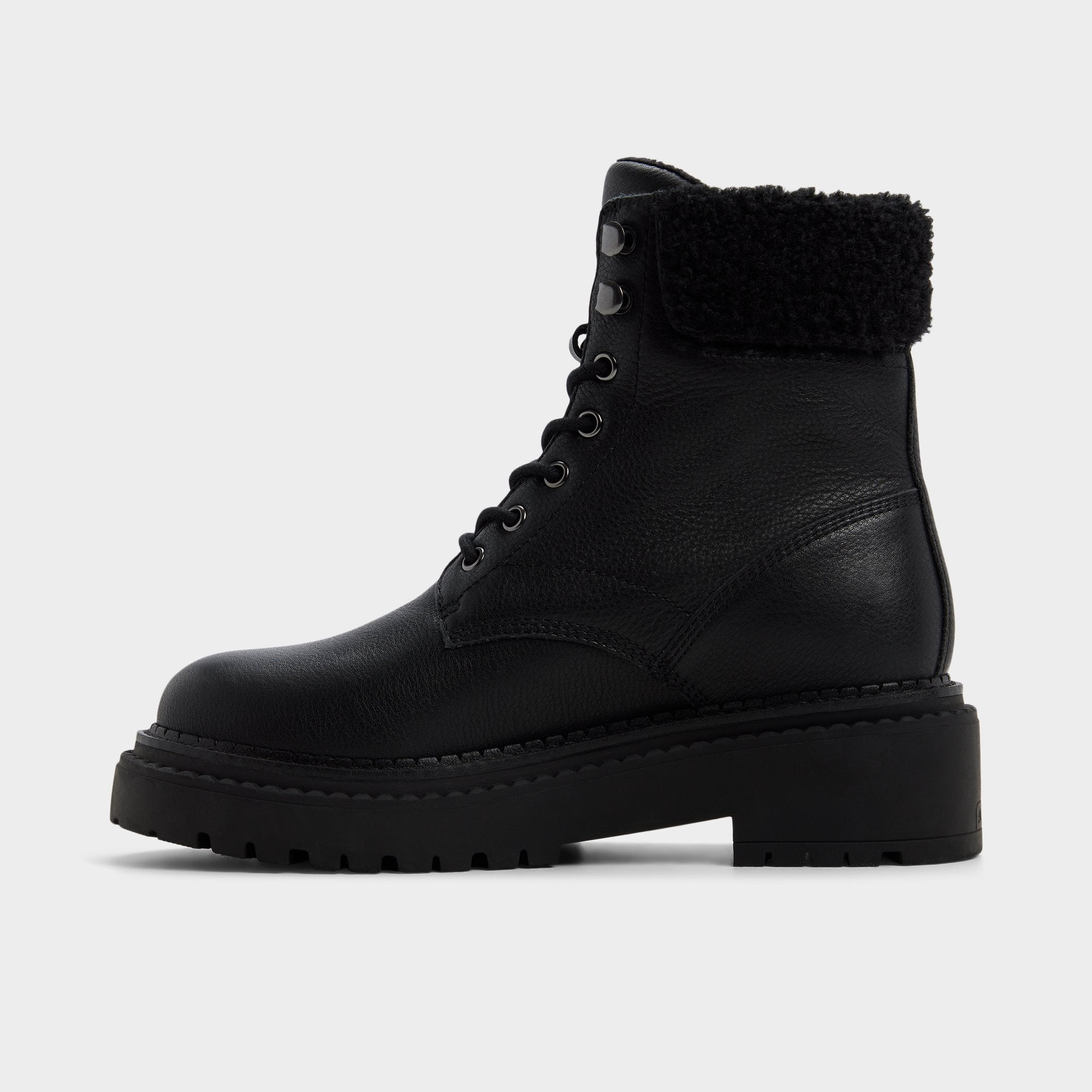 ALDO Lewellen bottines combat cuir fourrure crantée
