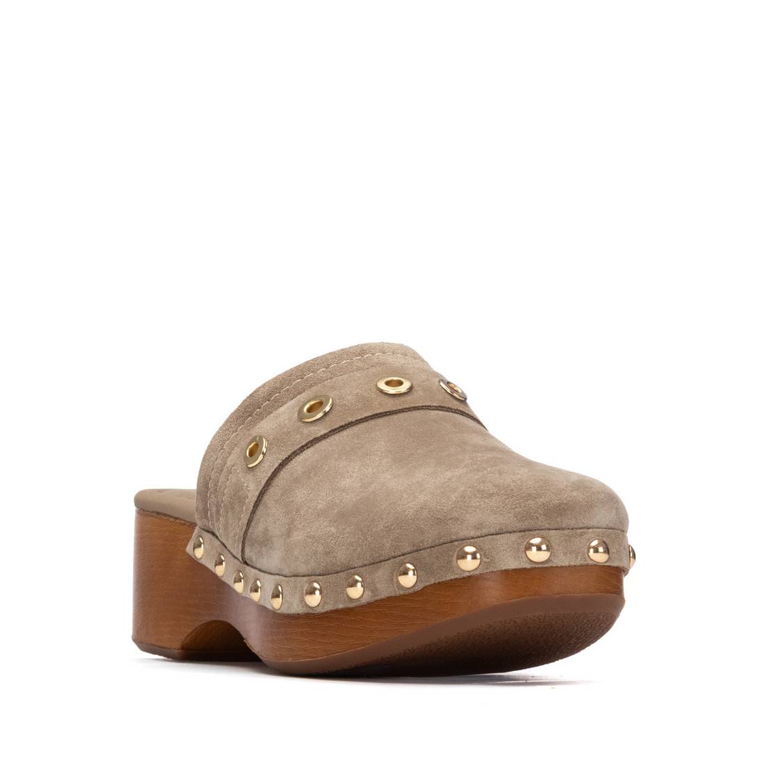 Carmela 16325501 sabot cuir taupe talon 6 cm