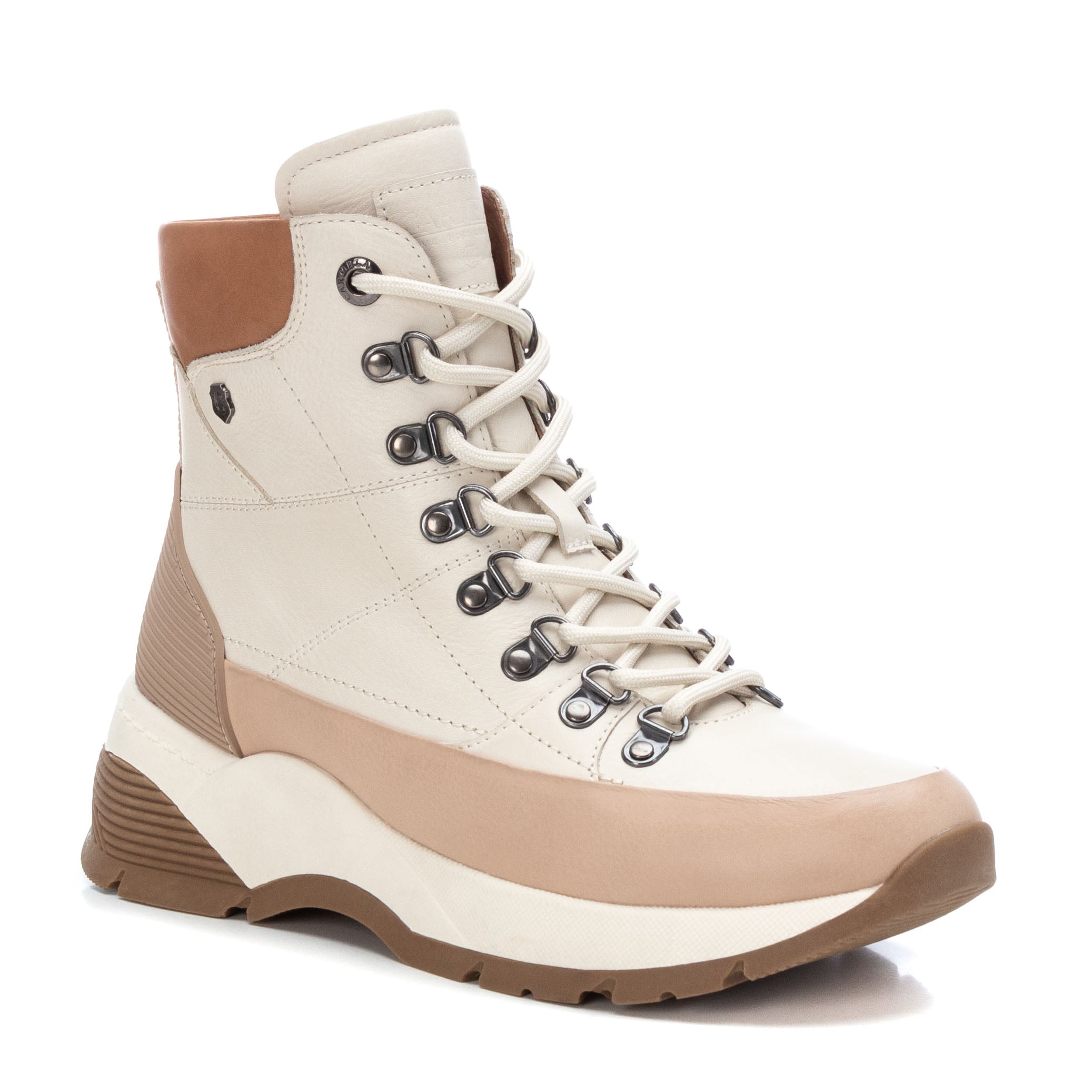 Carmela 16013603 boots femme blanc cuir montantes