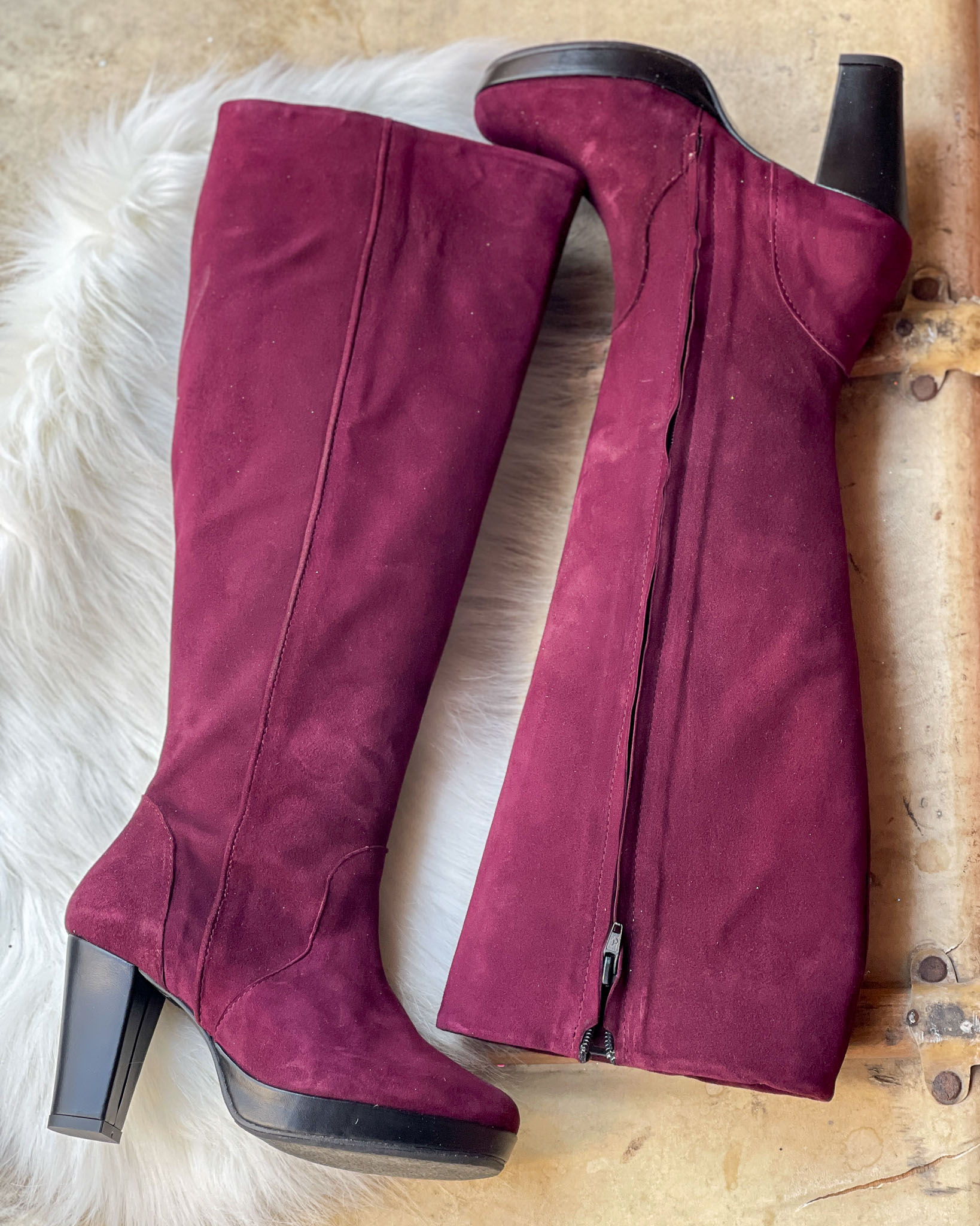 Dessine Moi Un Soulier bottes velours grenat 34 cuir lisse