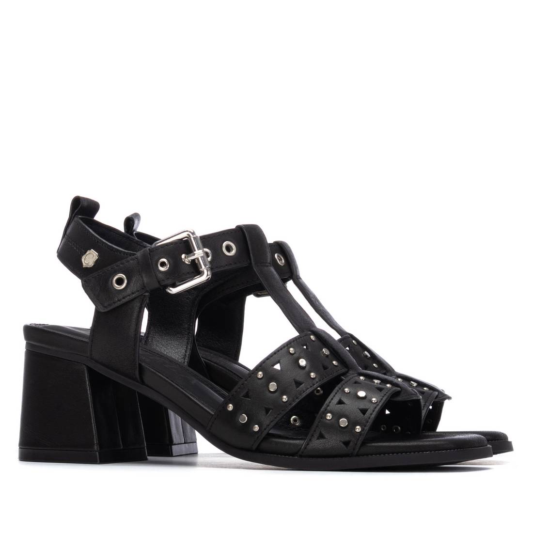 Carmela 16325103 sandale cuir noir talon 7 cm