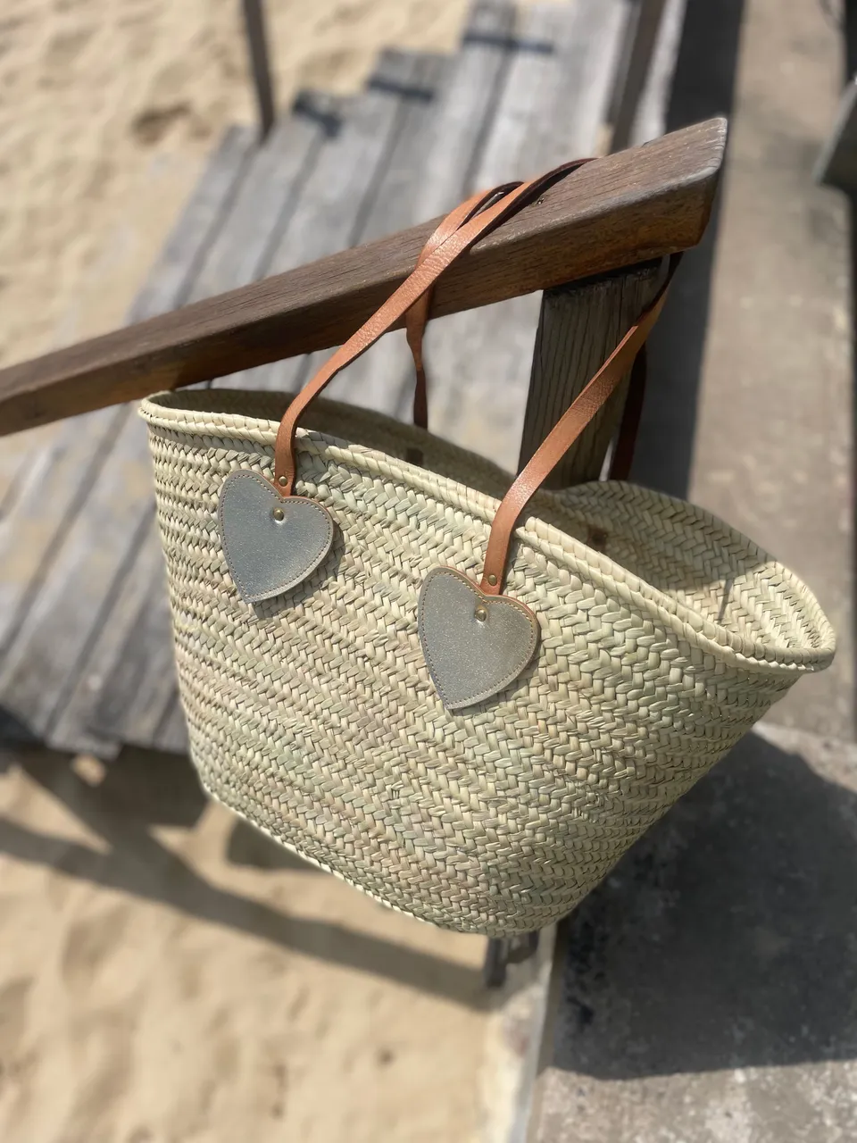 Coralie Masson Gilberte panier tressé doré 63 cm