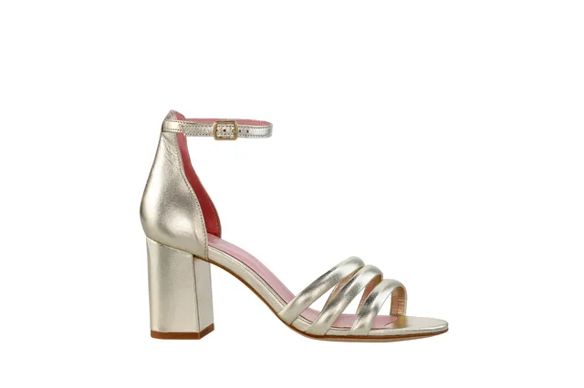 Coralie Masson June sandales cuir doré talon 7 cm