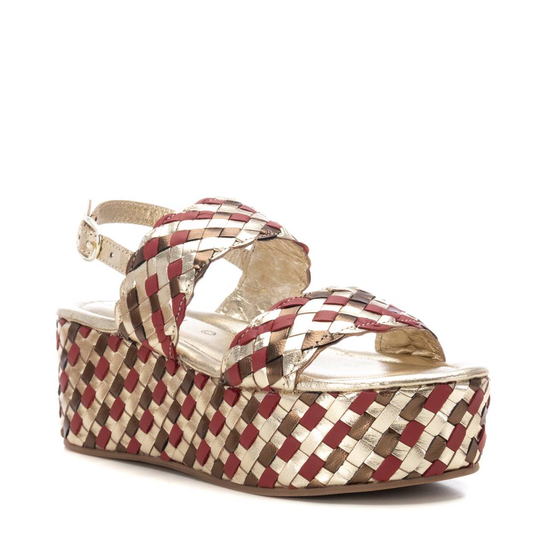 Carmela 16223207 sandale femme cuir bordeaux compensée