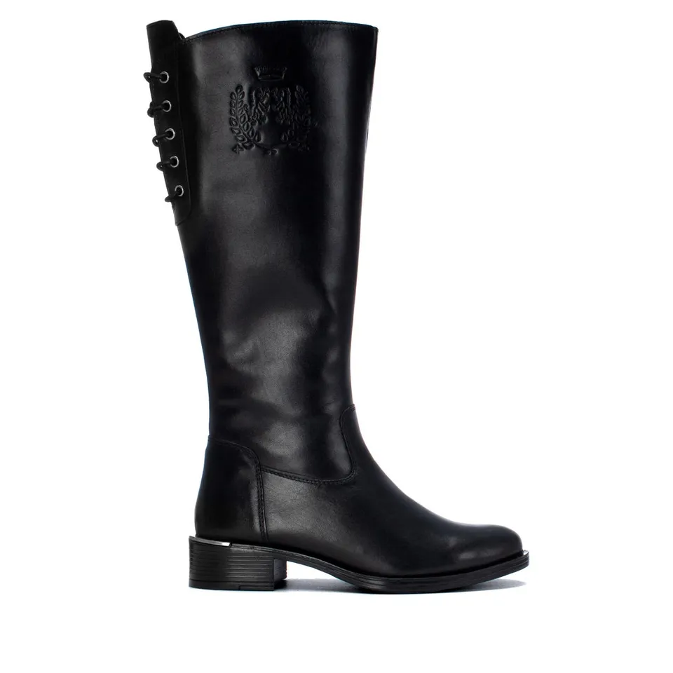 Carmela 16401001 botte haute cuir noir talon