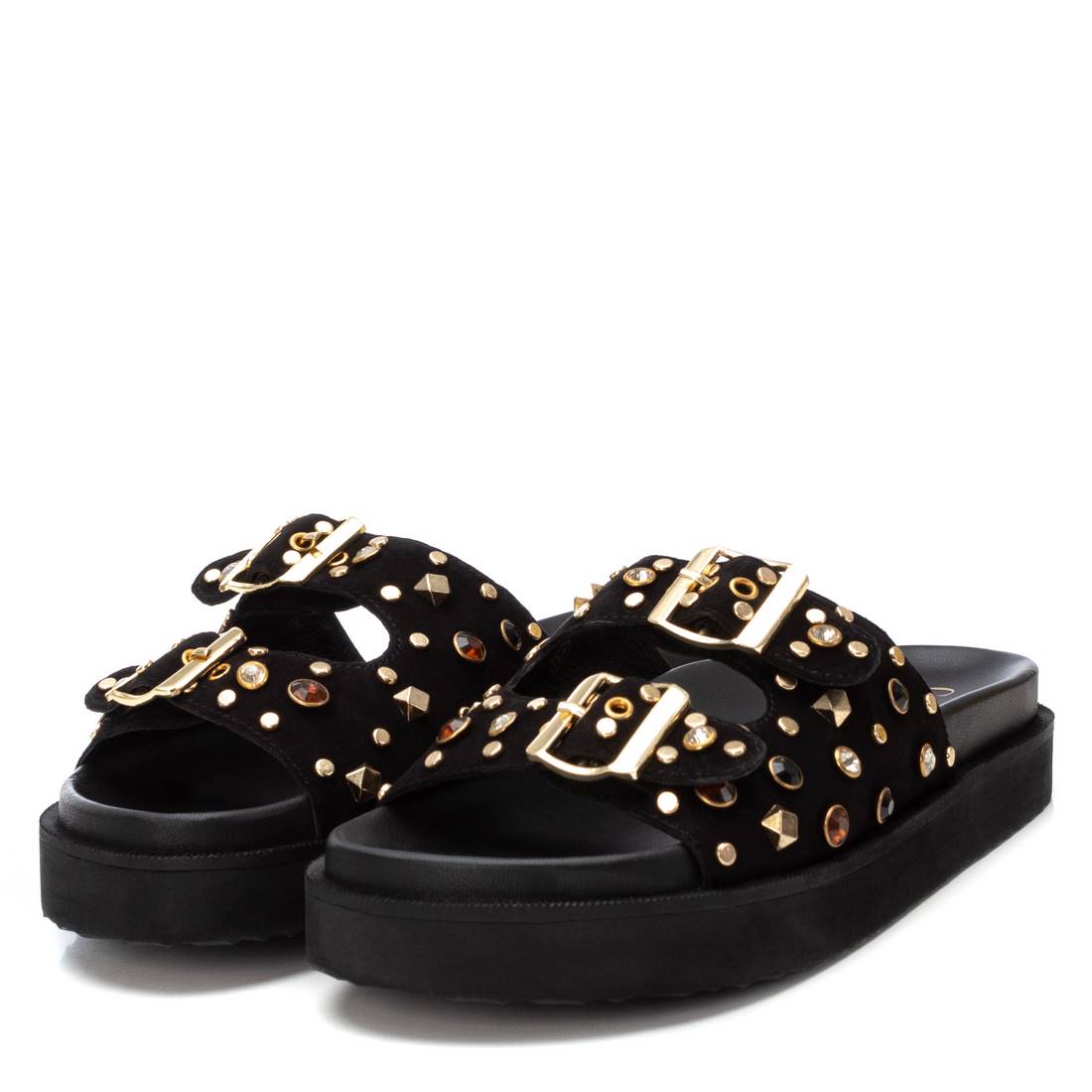 Carmela 16240102 sandale cuir noir boucles 35-41