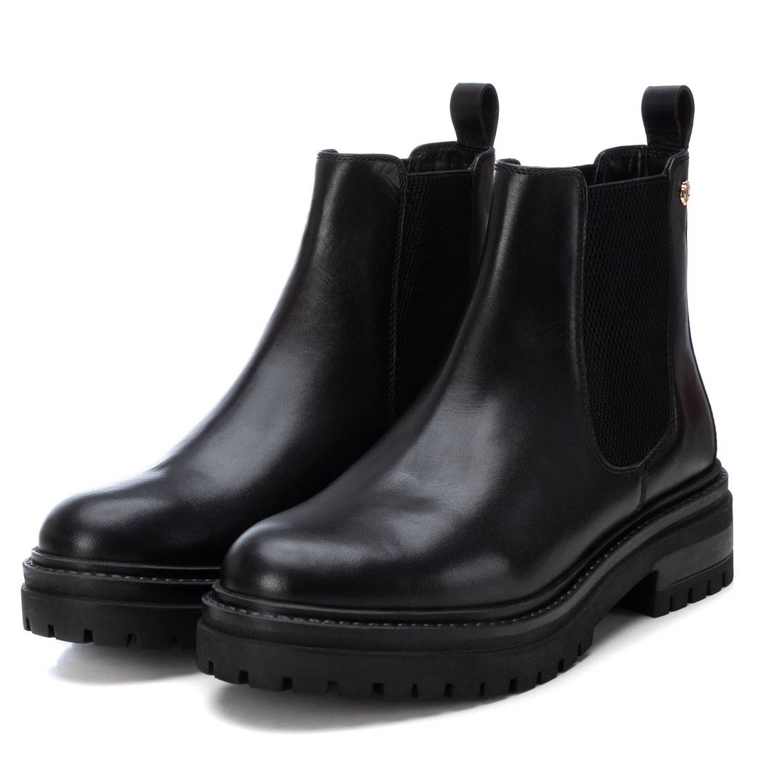 Carmela 16178101 bottines cuir noir chelsea plates
