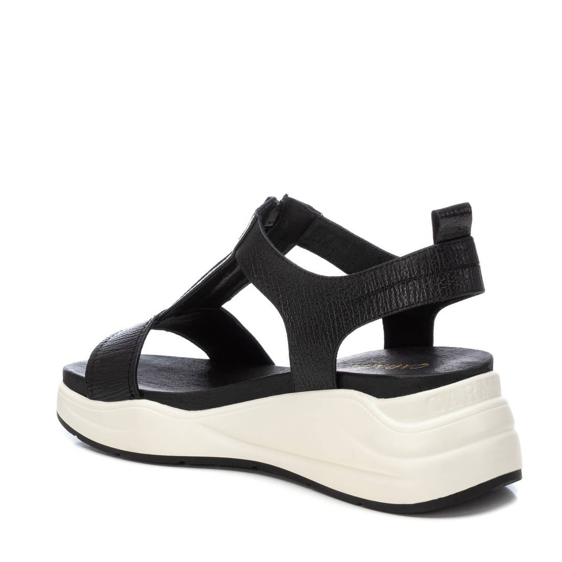 Carmela 16155004 sandale cuir noir zip