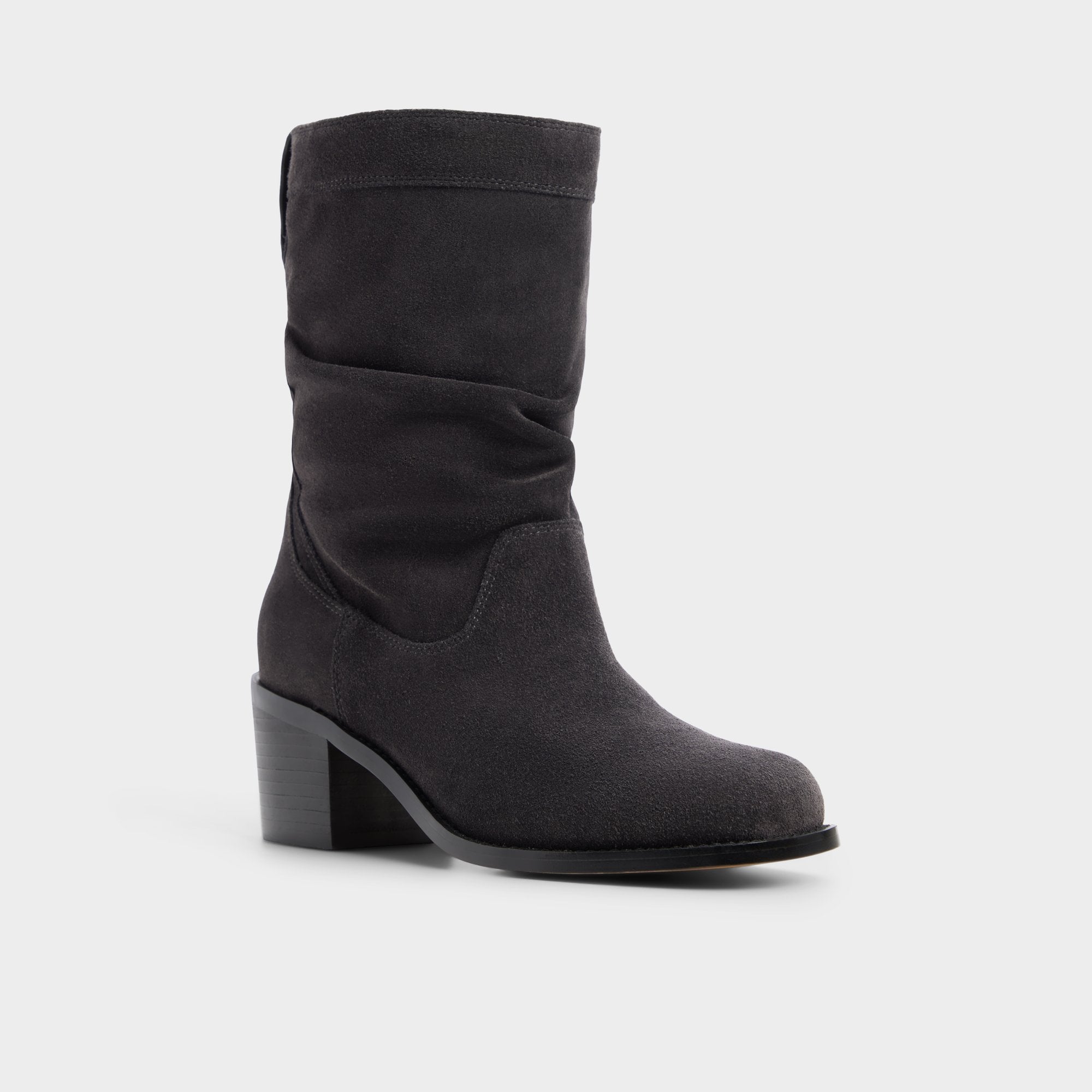 ALDO Haverly bottines suède gris talon bloc