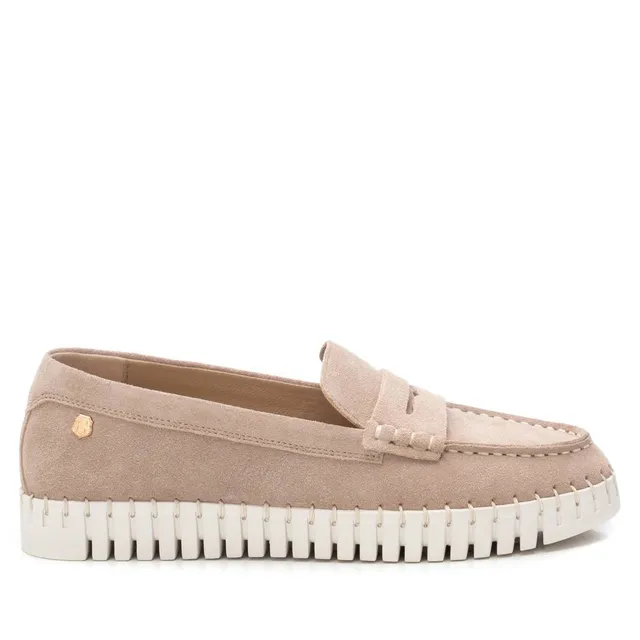 Carmela 16232402 mocassin cuir beige plat
