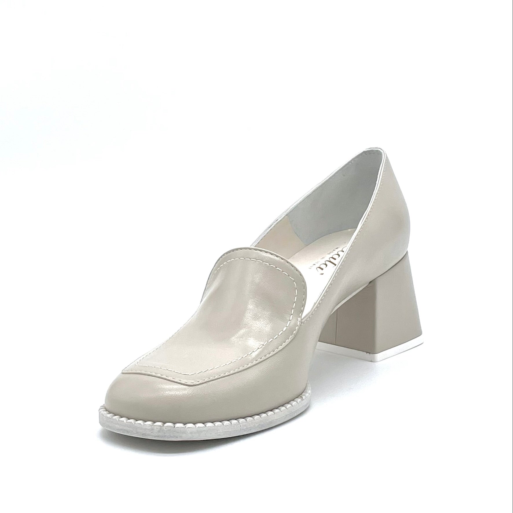 ELATA 12166 mocassins cuir taupe clair talon 5,5 cm