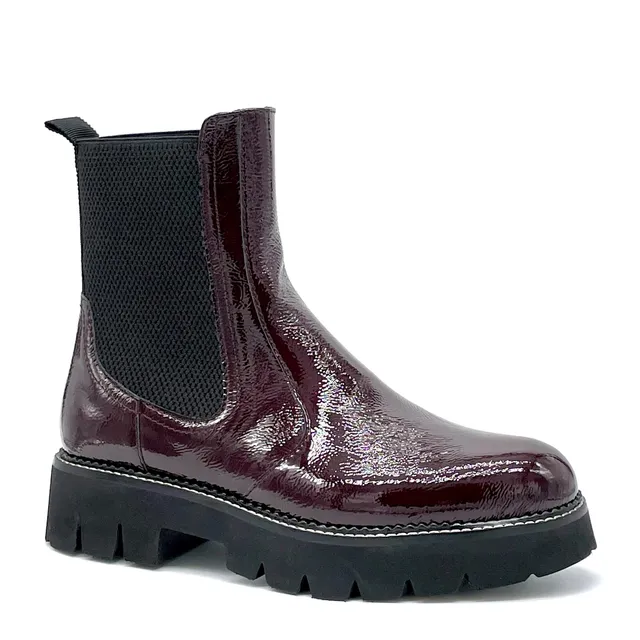 Elata 51535_2 boots beatle vernis bordeaux talon 4 cm