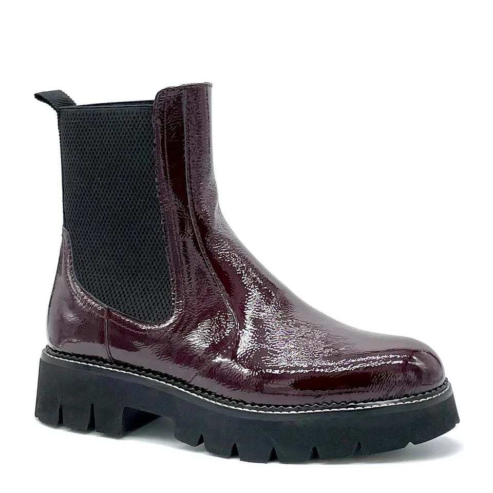 Elata 51535_2 boots beatle vernis bordeaux talon 4 cm