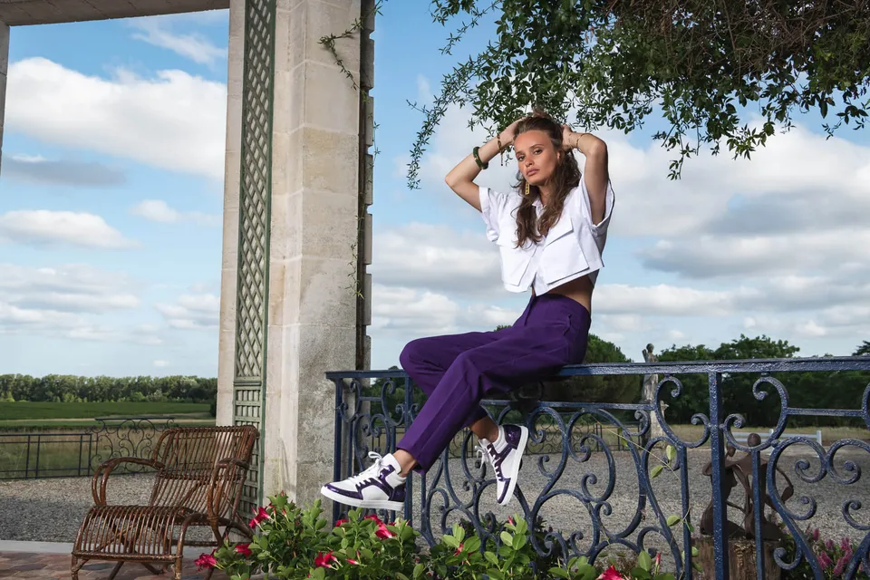 Coralie Masson Maria baskets montantes blanc violet