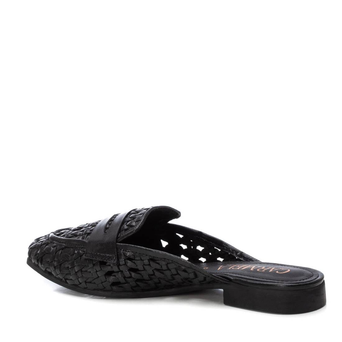 Carmela 16241102 mules cuir noir tressé
