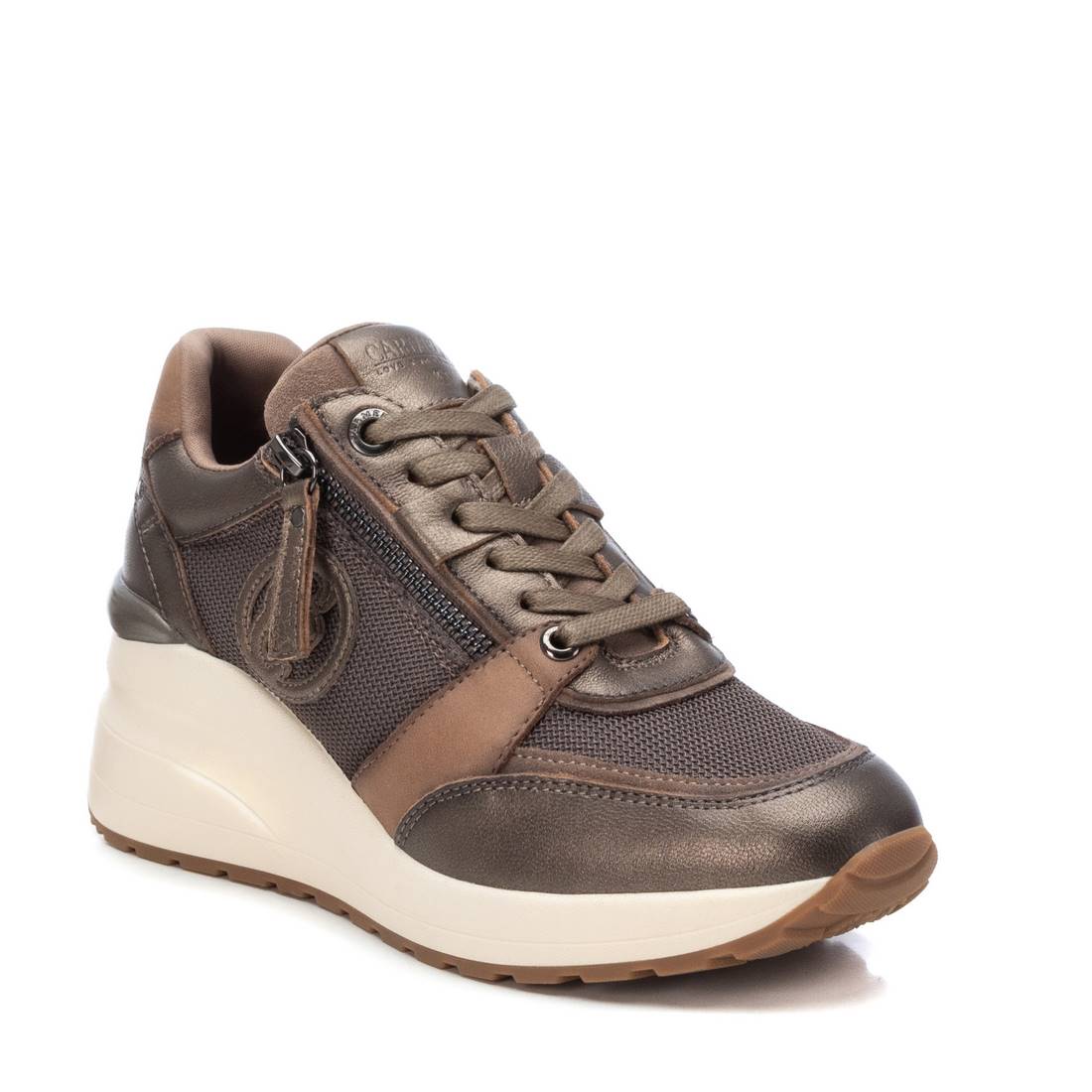 Carmela 16184402 sneaker compensée cuir gris talon 6 cm
