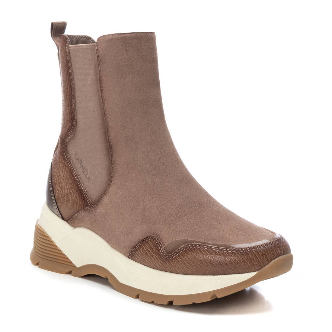 Carmela 16117003 basket montante femme daim marron zip