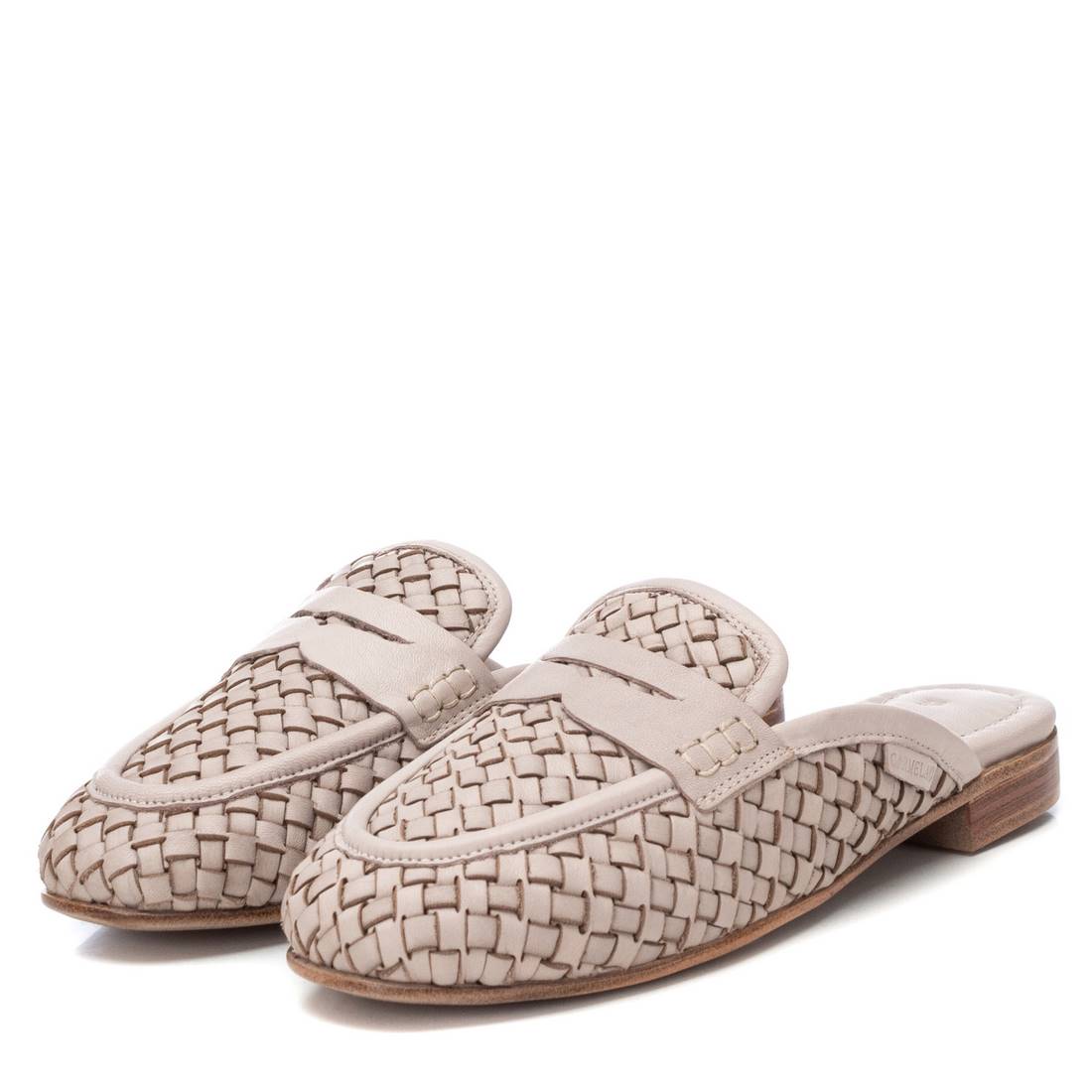 Carmela 16130104 sabot blanc cuir tressé plat