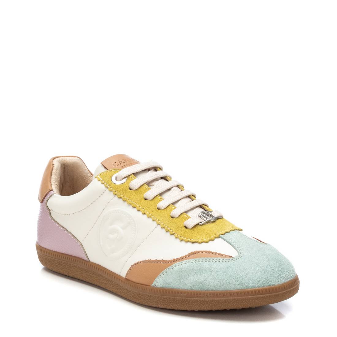 Carmela 16206008 basket verte cuir plat