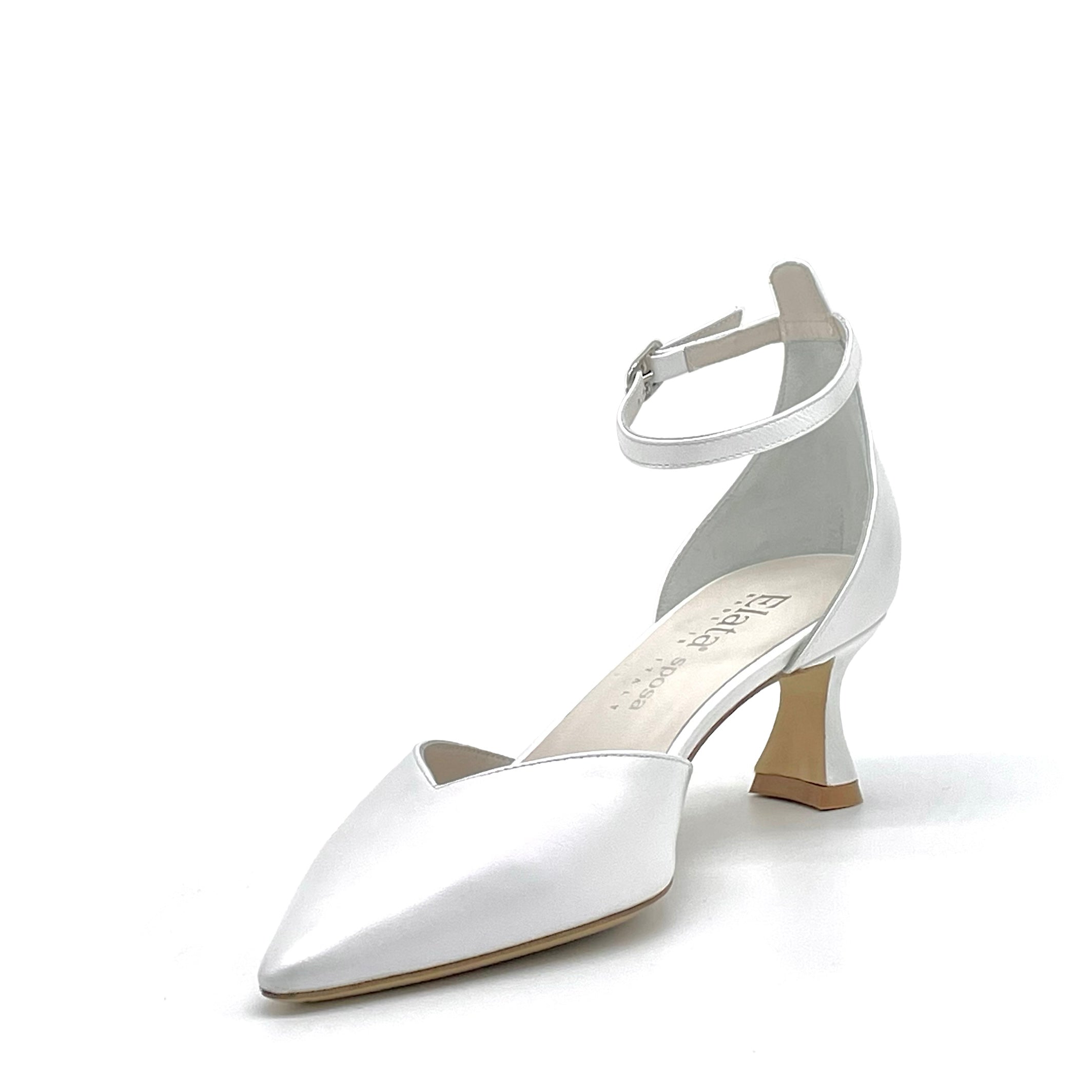 ELATA S2439 escarpins mariée blancs cuir perlé